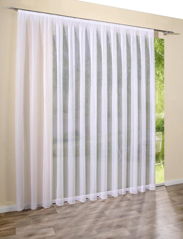 Gardine »Voile Streifen« Weiß | DecoHome