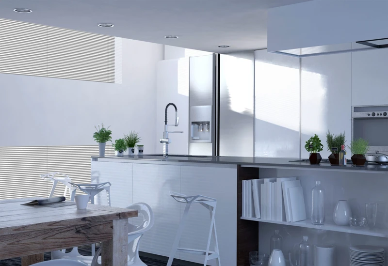 Modern White Architectural Home Kitchen Design