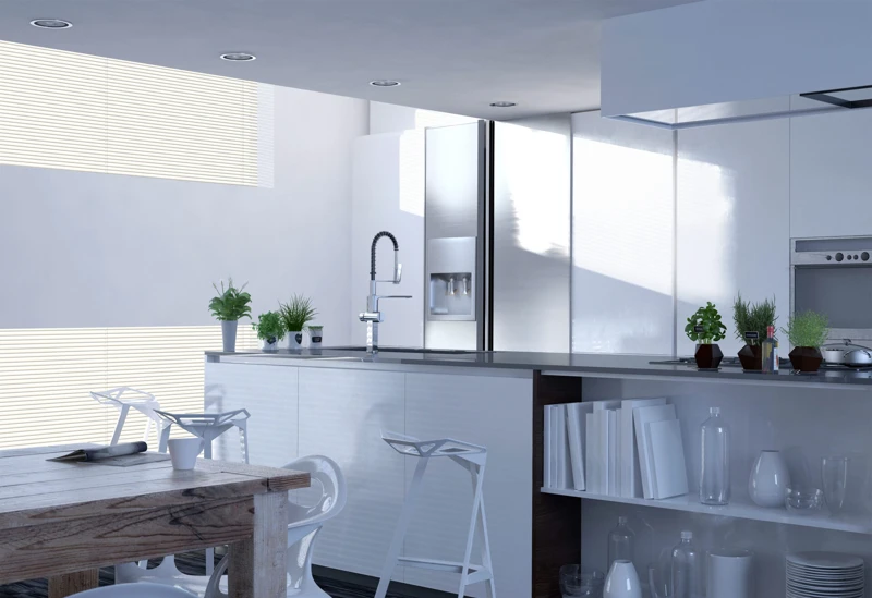 Modern White Architectural Home Kitchen Design