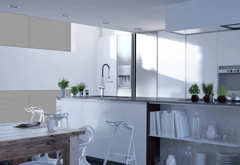 Modern White Architectural Home Kitchen Design